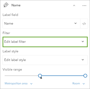 Edit label filter