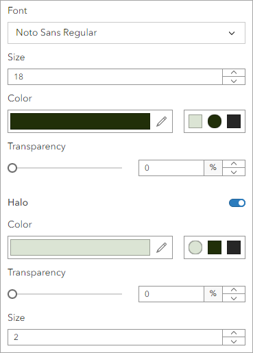 Label style settings