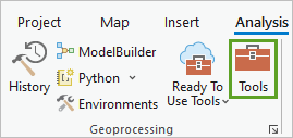 Tools in the Geoprocessing group on the Analysis tab