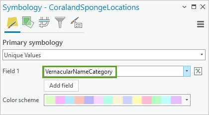 Field 1 set to VernacularNameCategory