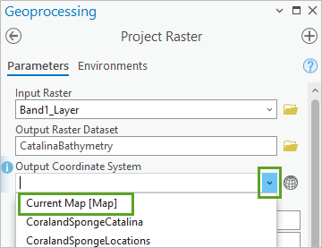 Output Coordinate System set to Current Map [Map]