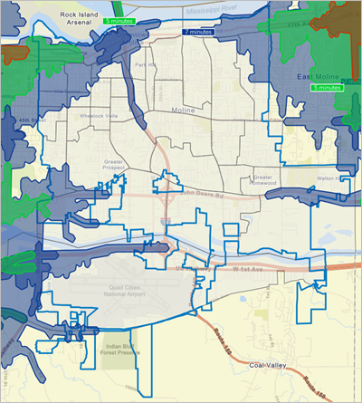 Moline on the map