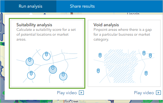 Suitability analysis option