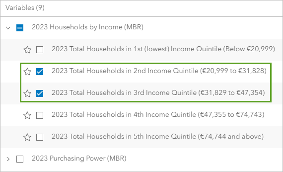 2nd and 3rd Income Quintile variables