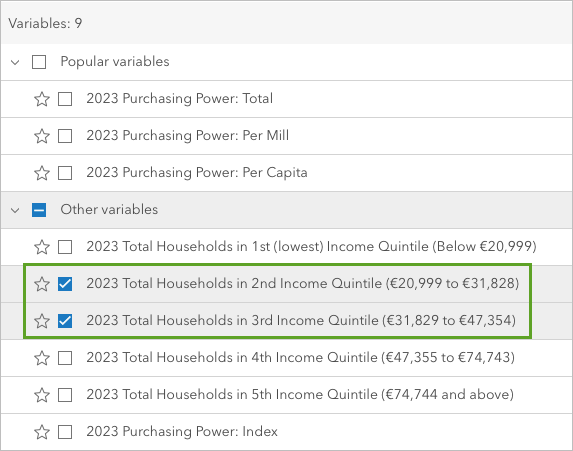 2nd and 3rd Income Quintile variables