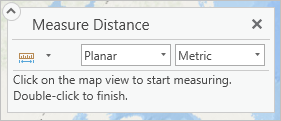 Measure Distance window set to Planar and Metric