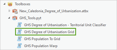 GHS Degree of Urbanisation Grid tool