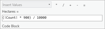 Expression to calculate hectares