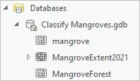 Feature classes in the project's geodatabase