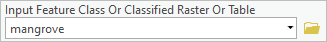 Input Feature Class Or Classified Raster Or Table parameter