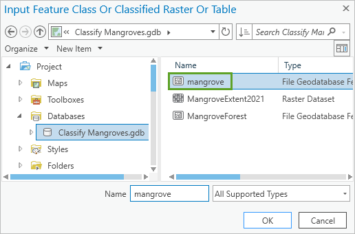 Mangrove feature class