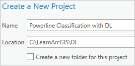 Project name and folder