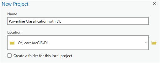 Project name and folder