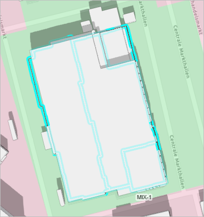 Parcels selected in southern green area