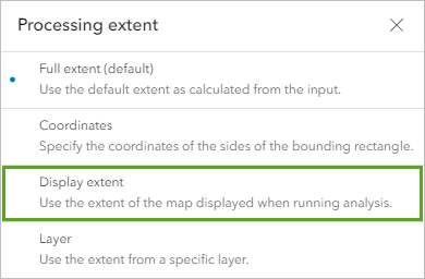 Display extent