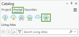 Portal and Living Atlas tabs