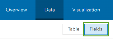 Fields button on the Data tab