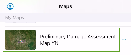 Preliminary Damage Assessment Map card