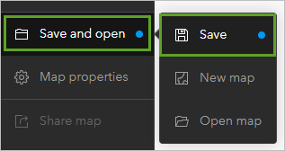 Save on the Save and open menu