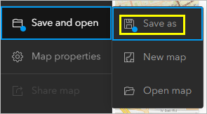 Save on the Save and open menu