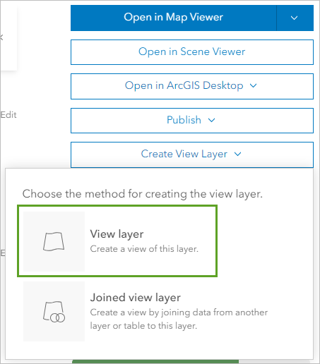 Create View Layer button