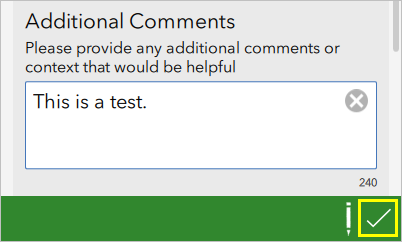 Additional Comments text box