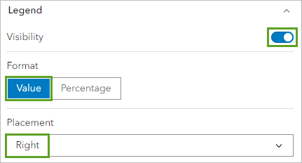 Value selected for Visibility and Side selected for Placement under the Legend section.