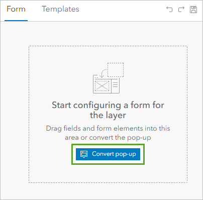 Convert pop-up button on the Form tab