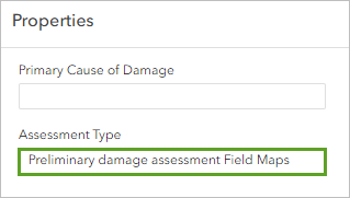 Assessment Type on the Properties pane