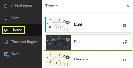 Settings button on the dashboard toolbar