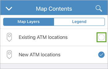 Existing ATM locations layer with visibility turned off