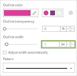 Width option set to 1