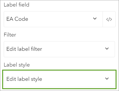 Edit label style button