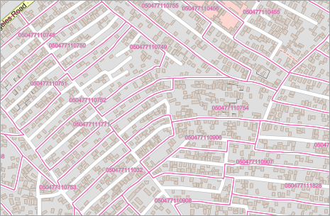 Map zoomed to show the labels