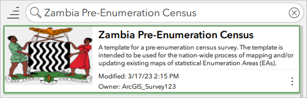 Zambia Pre-Enumeration Census survey template