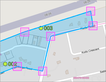 Map with vertices edited