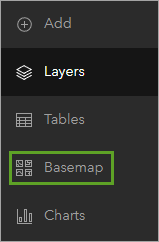 Basemap button on Contents toolbar