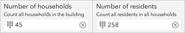 Questions for the number of households and residents