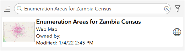 Enumeration Areas for Zambia Census map