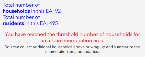 Total numbers of households and residents