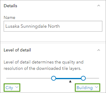 Level of detail from City to Building level