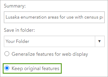 Keep original features option