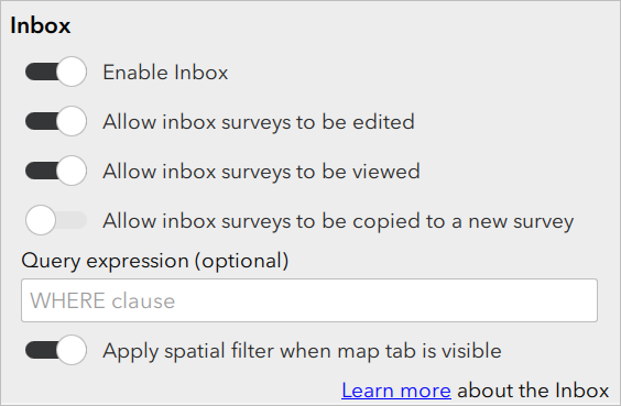 Inbox options