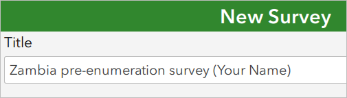 Title for the new survey