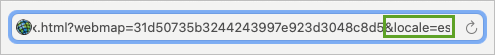 Map URL appended with &locale=es