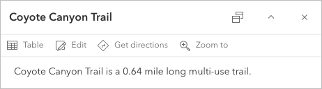 Coyote Canyon Trail pop-up