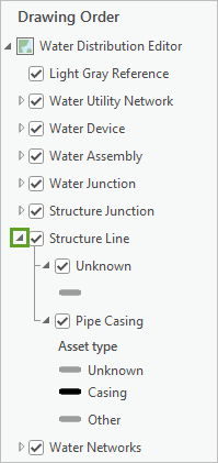 Expand button next to the Structure Line layer in the Contents pane