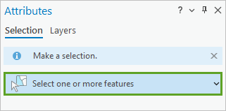 Select one or more features button in the Attributes pane