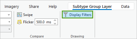 Display Filters button on the ribbon