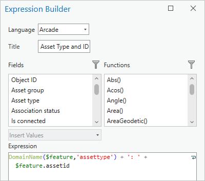 Expression Builder window